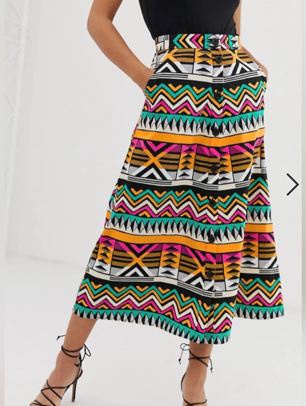 NWOT & Other Stories Paris Atelier Button Front Print Maxi Skirt Size US 6